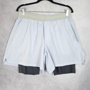 Lululemon Shorts Mens Large Blue 9 Inch Inseam Lined Mesh Running Tennis Vented